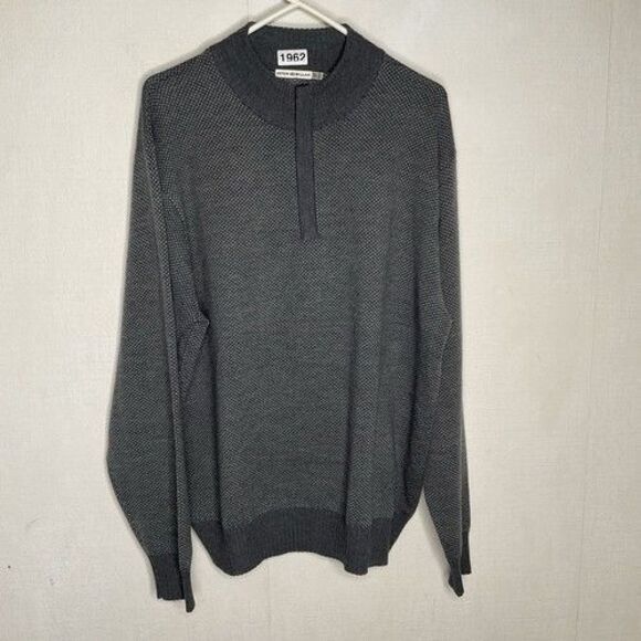 NWOT Peter Millar 100% Merino Wool 1/4 Zip Sweater Men Size XL Gray Breaker Bird - Picture 1 of 9